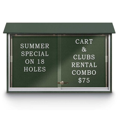 United Visual Products Outdoor Enclosed Combo Board, 72"x36", Bronze Frame/Grey & Burgundy UVCB7236ODBZ-GREY-DBURGU
